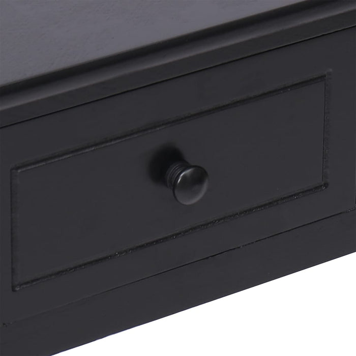 Writing Desk Black 108x45x76 cm Solid Wood Paulownia.