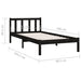 Bed Frame Black Solid Pinewood 75x190 cm 2FT6 Small Single.