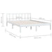 Bed Frame White Solid Pinewood 120x190 cm 4FT Small Double.