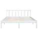 Bed Frame White Solid Pinewood 135x190 cm 4FT6 Double.
