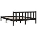 Bed Frame Black Solid Pinewood 135x190 cm 4FT6 Double.