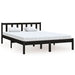 Bed Frame Black Solid Pinewood 140x190 cm.