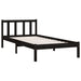 Bed Frame Black Solid Pinewood 90x200 cm.