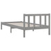 Bed Frame Grey Solid Pinewood 100x200 cm.