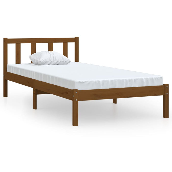 Bed Frame Honey Brown Solid Pinewood 100x200 cm.