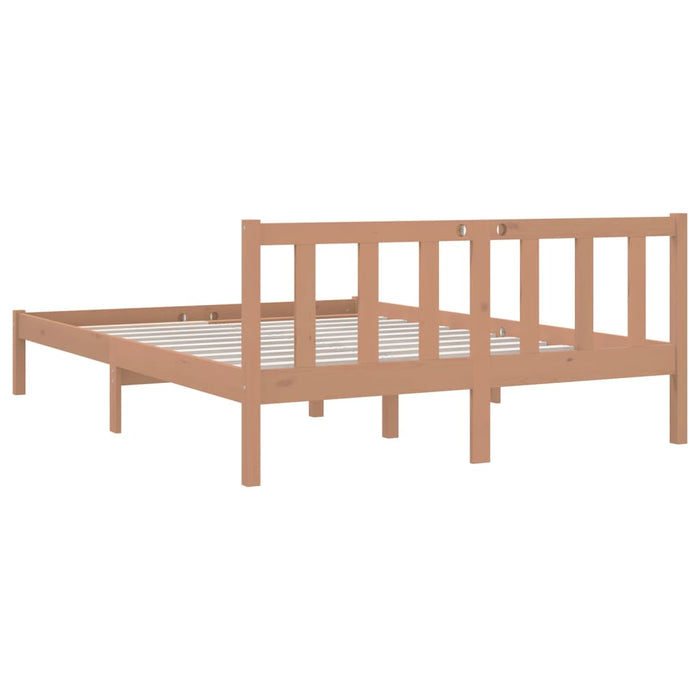 Bed Frame Honey Brown Solid Pinewood 120x200 cm.