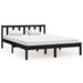 Bed Frame Black Solid Pinewood 120x200 cm.
