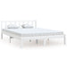 Bed Frame White Solid Pinewood 140x200 cm.