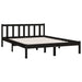 Bed Frame Black Solid Pinewood 140x200 cm.