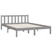 Bed Frame Grey Solid Pinewood 160x200 cm.