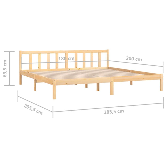 Bed Frame Solid Pinewood 180x200 cm 6FT Super King UK.