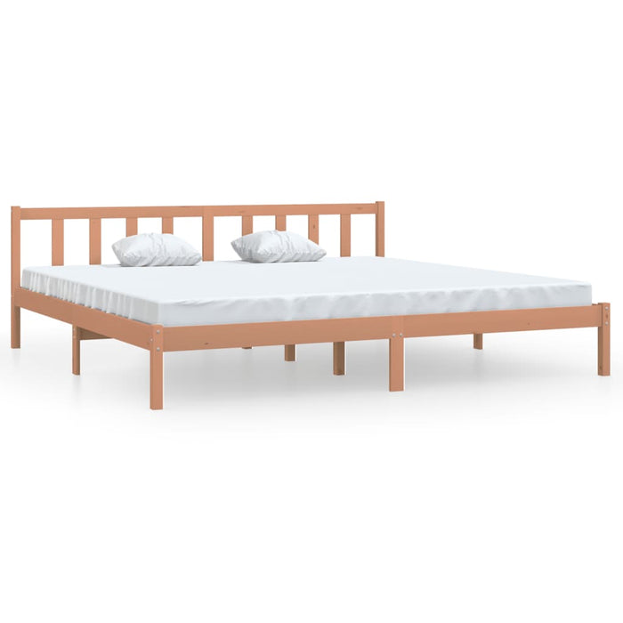 Bed Frame Honey Brown Solid Pinewood 180x200 cm 6FT Super King UK.
