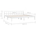 Bed Frame White Solid Pinewood 200x200 cm.