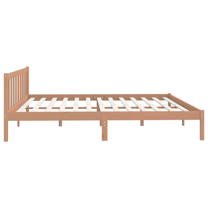Bed Frame Honey Brown Solid Pinewood 200x200 cm.