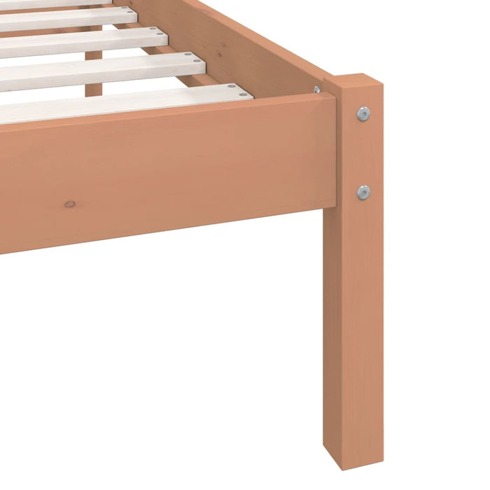 Bed Frame Honey Brown Solid Pinewood 200x200 cm.