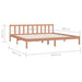 Bed Frame Honey Brown Solid Pinewood 200x200 cm.