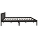 Bed Frame Black Solid Pinewood 200x200 cm.