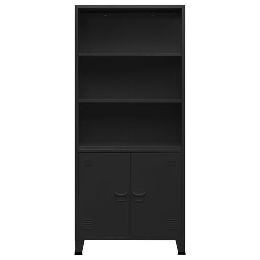 Industrial Bookshelf Black 80x32x180 cm Steel.
