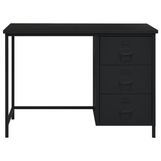 Industrial Desk with Drawers Black 105x52x75 cm Steel.