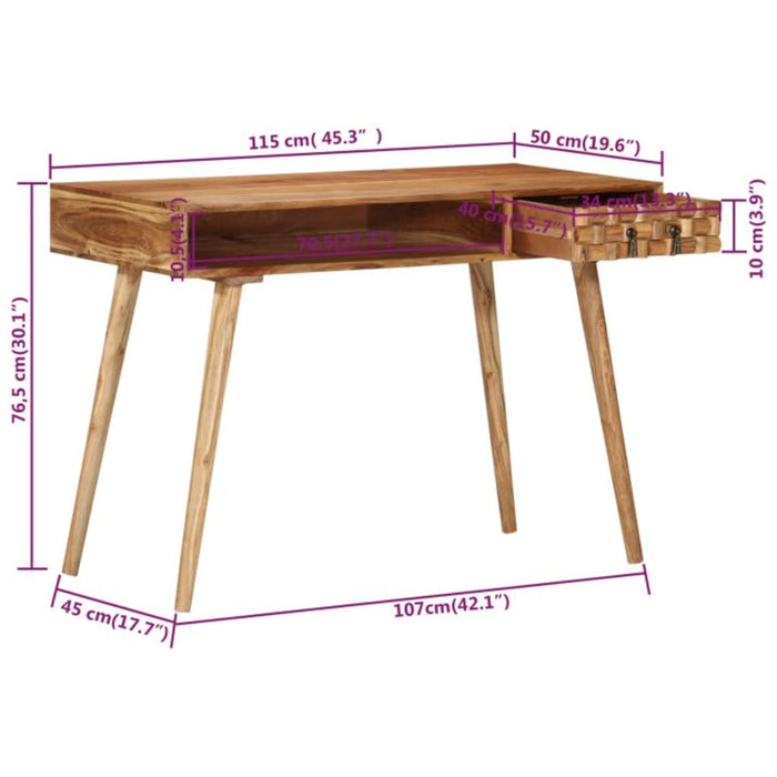 Writing Desk Solid Wood Acacia 115 cm