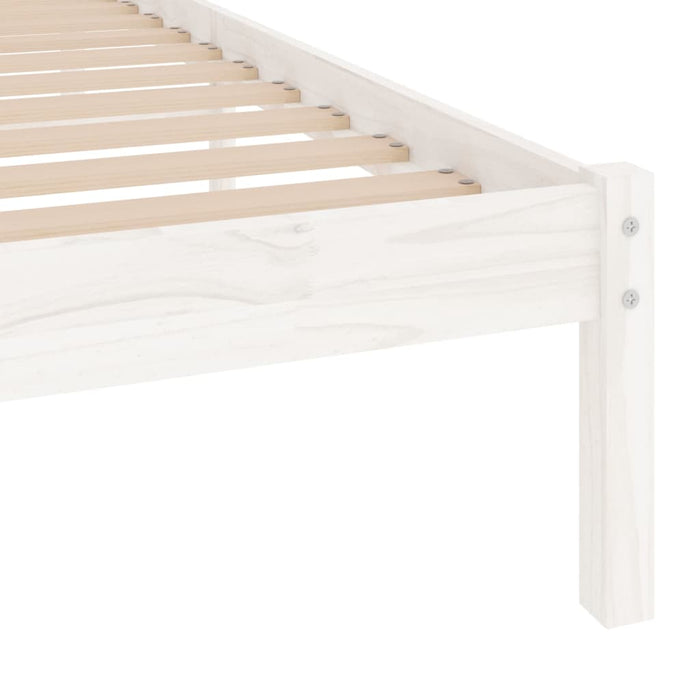 Bed Frame White Solid Wood Single 90 cm
