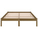 Bed Frame Honey Brown Solid Pinewood 120x190 cm 4FT Small Double.