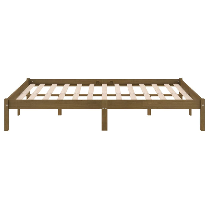 Bed Frame Honey Brown Solid Pinewood 135x190 cm 4FT6 Double.