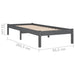 Bed Frame Grey Solid Wood Pine 90x200 cm.