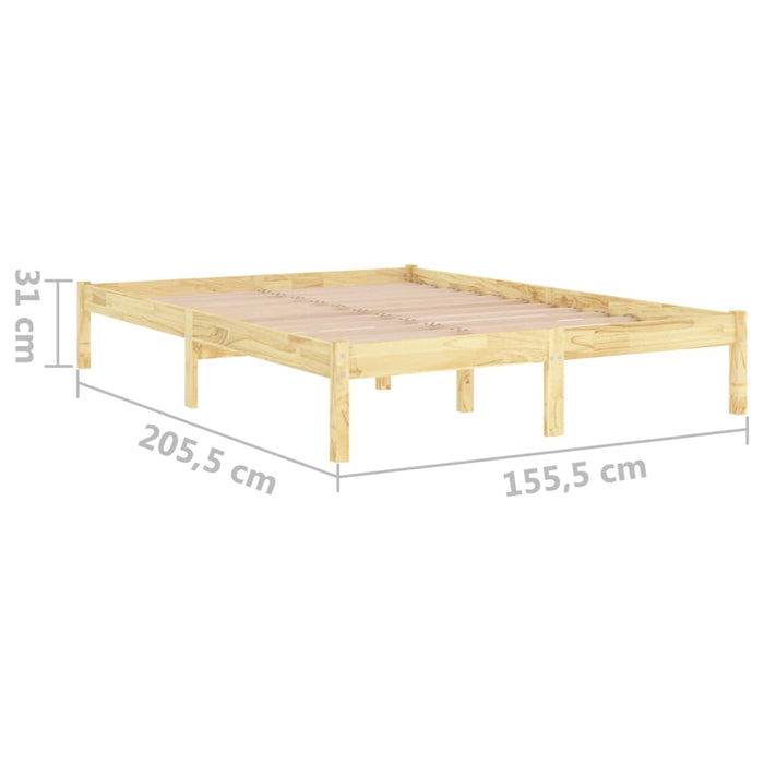 Bed Frame Solid Wood King Size 150 cm