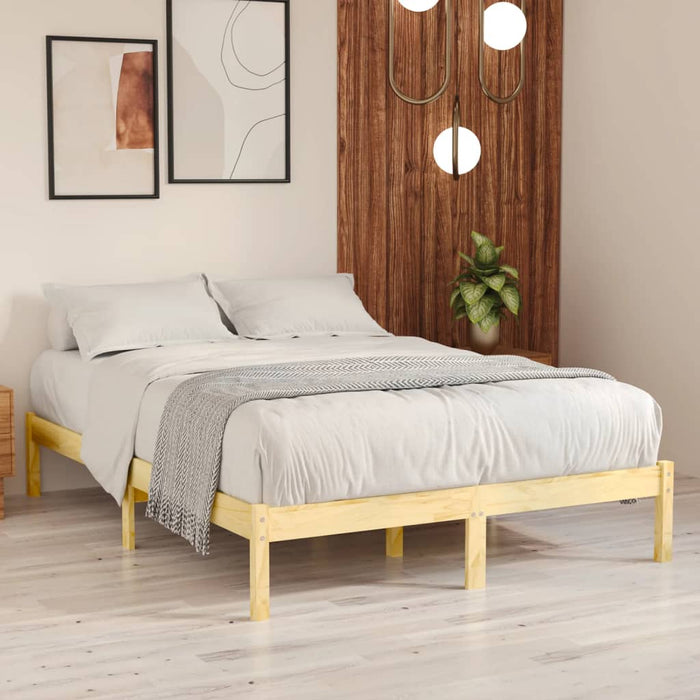 Bed Frame Solid Wood King Size 150 cm