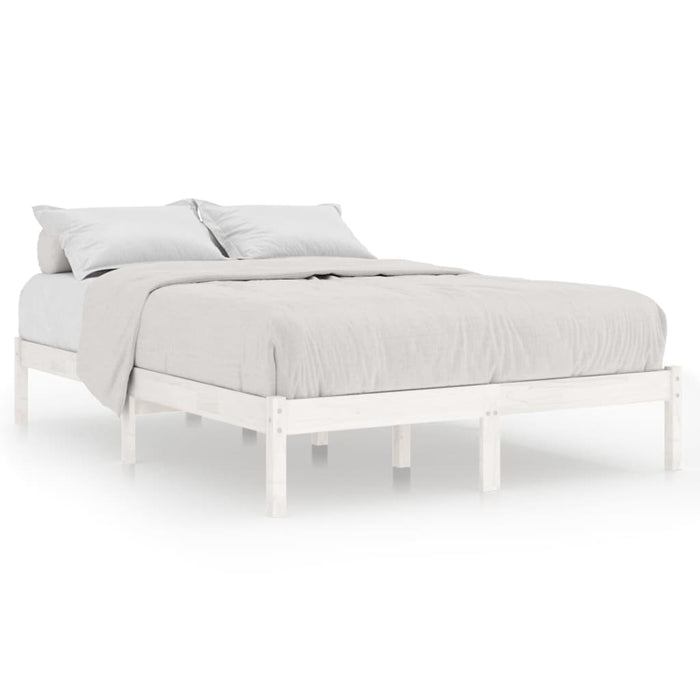 Bed Frame White Solid Pinewood 5FT King Size