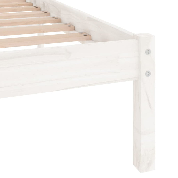 Bed Frame White Solid Pinewood 5FT King Size