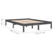Bed Frame Grey Solid Pinewood 150x200 cm 5FT King Size.