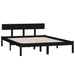Bed Frame Black Solid Wood Pine 140x200 cm Double.