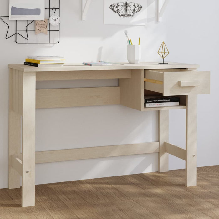 Desk Honey Brown 110x40x75 cm Solid Wood Pine.