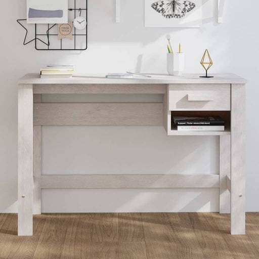 Desk White 110x40x75 cm Solid Wood Pine.