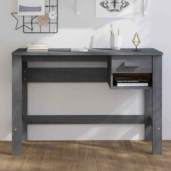 Desk Dark Grey 110x40x75 cm Solid Wood Pine.