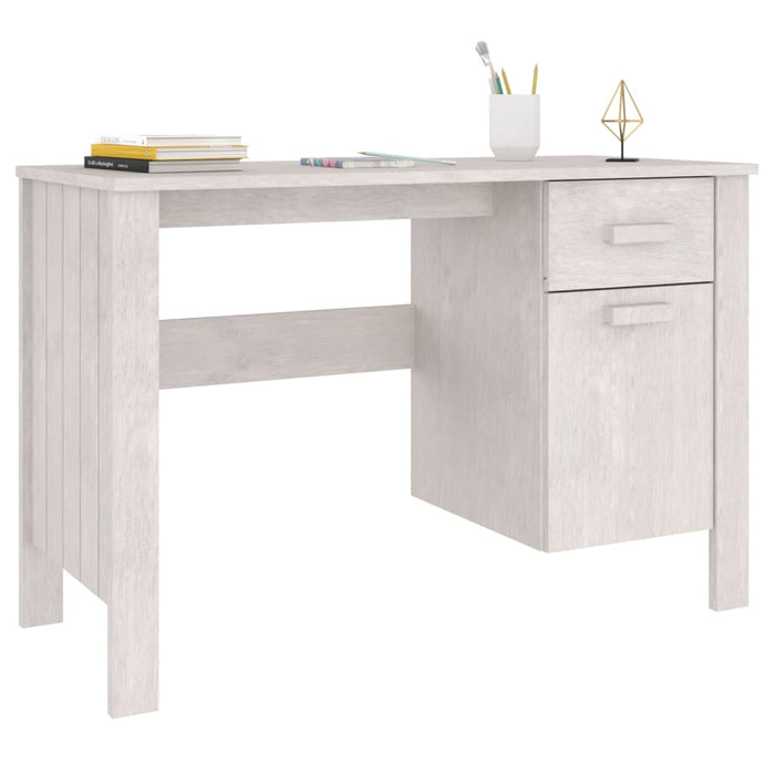 Desk White 113x50x75 cm Solid Wood Pine.