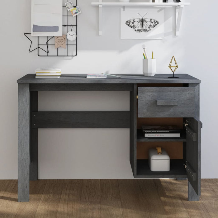 Desk Dark Grey 113x50x75 cm Solid Wood Pine.