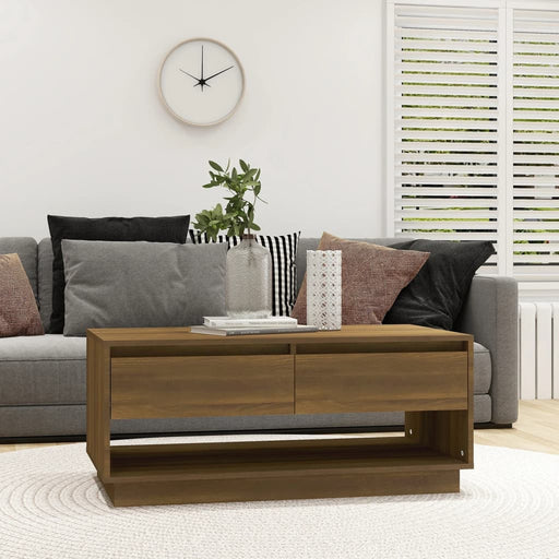 Coffee Table Brown Oak 102.5x55x44 cm Engineered Wood.