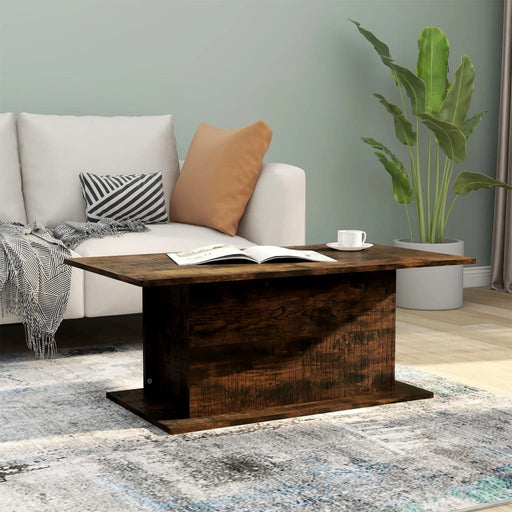 Coffee Table Smoked Oak 102x55.5x40 cm Engineered Wood.