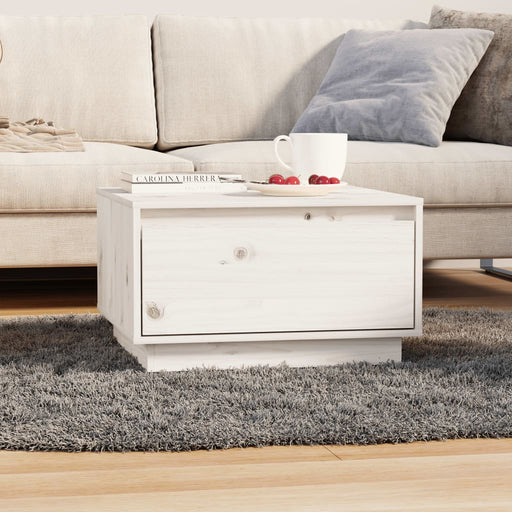 Coffee Table White 55x56x32 cm Solid Wood Pine.