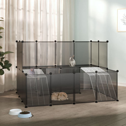 Small Animal Cage Black 143x107x93 cm PP and Steel.