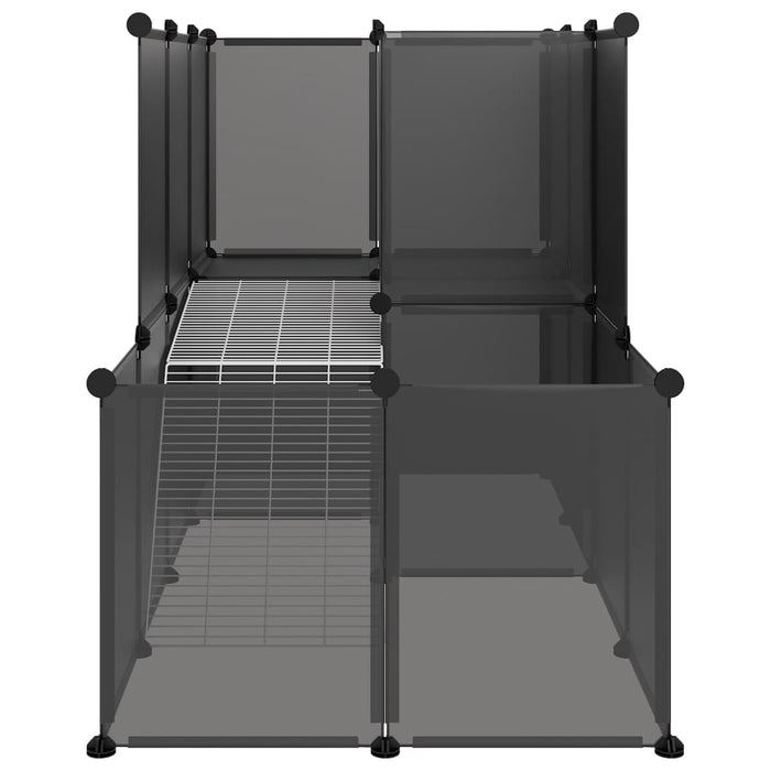 Small Animal Cage Black 142x74x93 cm PP and Steel.