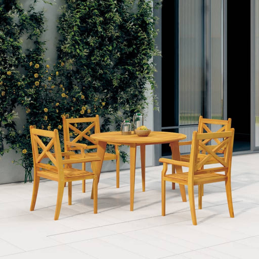 Outdoor Dining Chairs 4 pcs Solid Wood Acacia.