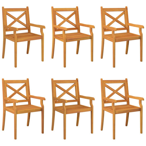 Outdoor Dining Chairs 6 pcs Solid Wood Acacia.