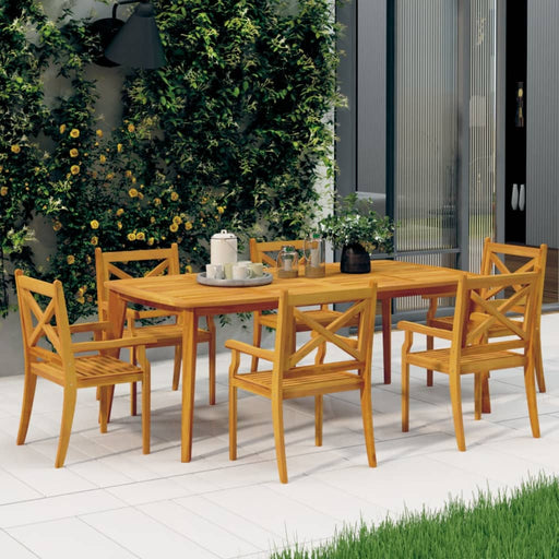 Outdoor Dining Chairs 6 pcs Solid Wood Acacia.