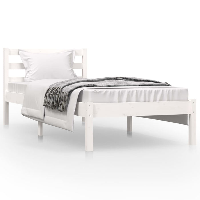 Bed Frame Solid Wood Pine 75x190 cm White 2FT6 Small Single.