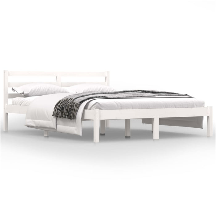 Bed Frame Solid Wood Pine 120x190 cm White 4FT Small Double.