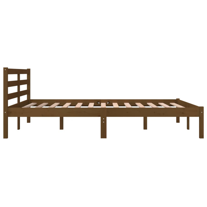 Bed Frame Solid Wood Pine 120x190 cm Honey Brown 4FT Small Double.